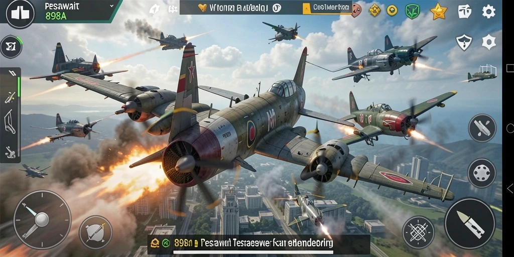 Tampilan utama <strong>898A</strong> dengan aksi pesawat tempur yang mendebarkan.