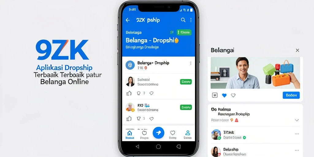 Tampilan antarmuka aplikasi 9ZK untuk dropship yang user-friendly.