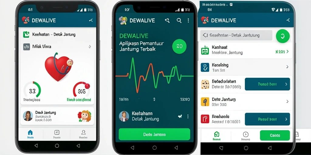 Tampilan antarmuka <strong>DEWALIVE</strong> menunjukkan kemudahan akses fitur Detak Jantung.