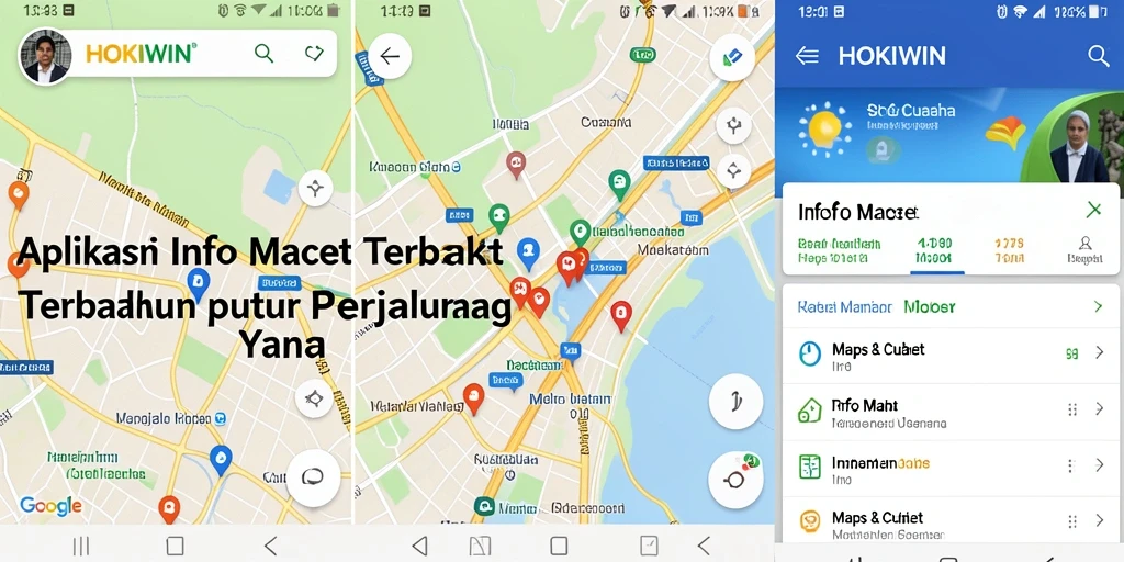 Antarmuka HOKIWIN yang menampilkan peta dan info kemacetan.