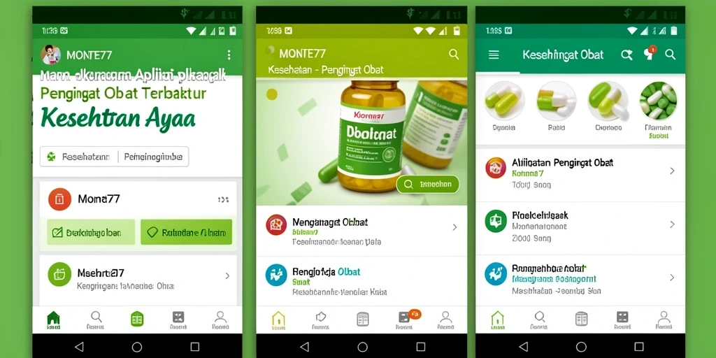 Antarmuka pengguna MONTE77 yang intuitif untuk Pengingat Obat.