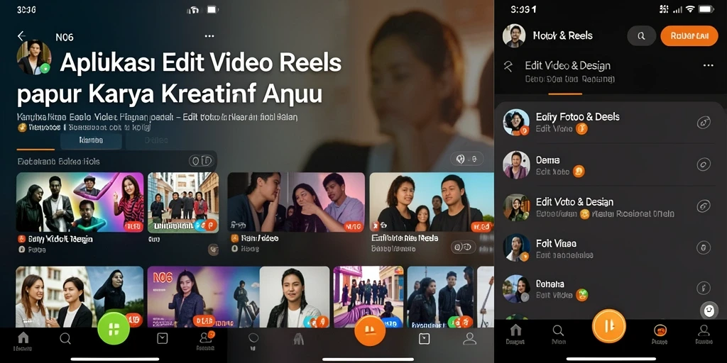 Tampilan antarmuka intuitif aplikasi Edit Video Reels N06.