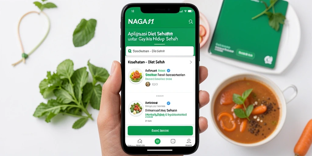Antarmuka aplikasi NAGA11 yang ramah pengguna untuk Diet Sehat.
