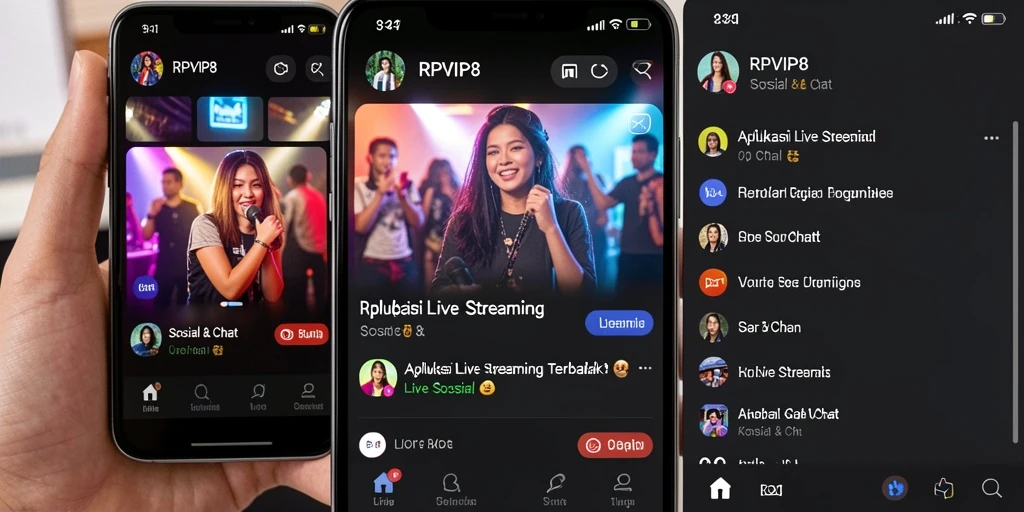 Antarmuka RPVIP8 yang menarik untuk Live Streaming.