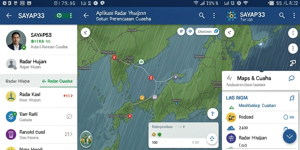 Tampilan antarmuka utama SAYAP33 menampilkan fitur Radar Hujan yang mudah dipahami.