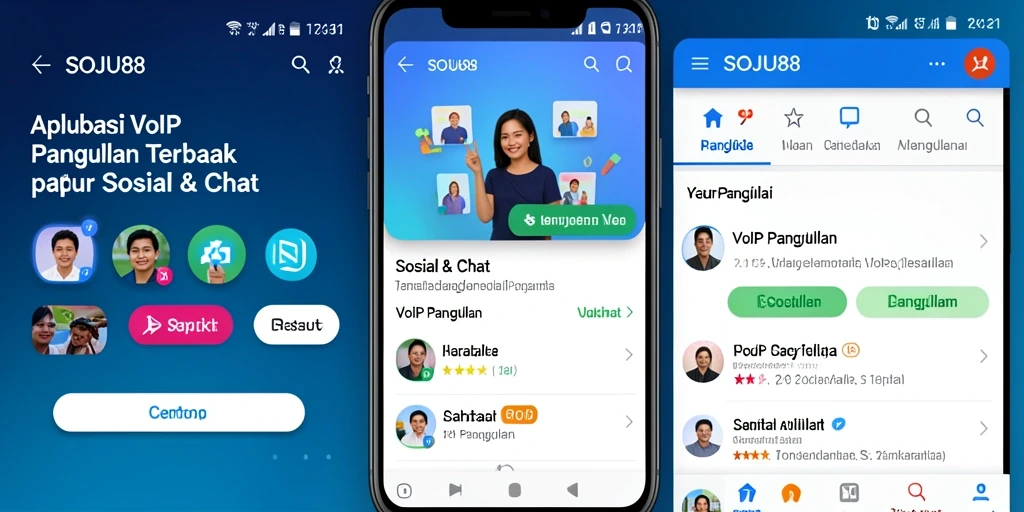 Antarmuka aplikasi SOJU88 untuk VoIP Panggilan yang sederhana dan efisien.