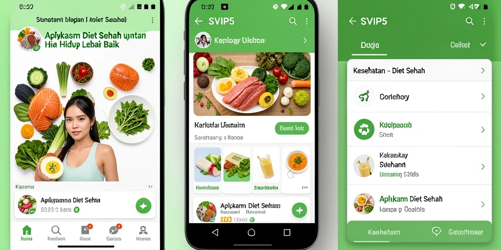 Tampilan antarmuka SVIP5 yang ramah pengguna untuk Diet Sehat.